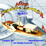 full size printed plans freelance steam launch length 32”  power steam  for radio control