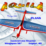 full size printed plan  vintage 1980 control line stunt “aquila” aquila is a fairly conventional design
