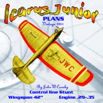 full size plans vintage 1951 control line stunter "icarus junior" version of this fast streamlined stunter