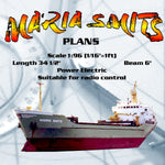 full size printed plans modern dutch coaster scale 1:96 maria smits suitable for radio control