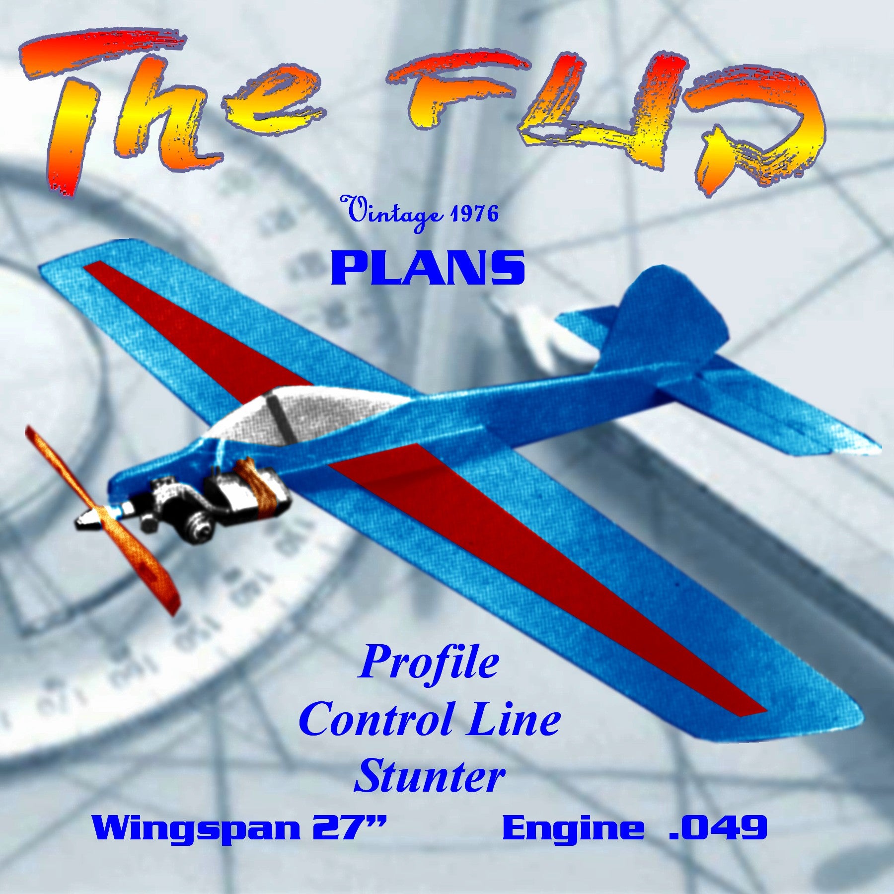 full size printed plan control line profile  stunter  the flip a fine project for any young modeler