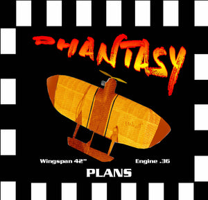 full size printed plan & building notes dream combat *phantasy* w/s 42" engine  .35