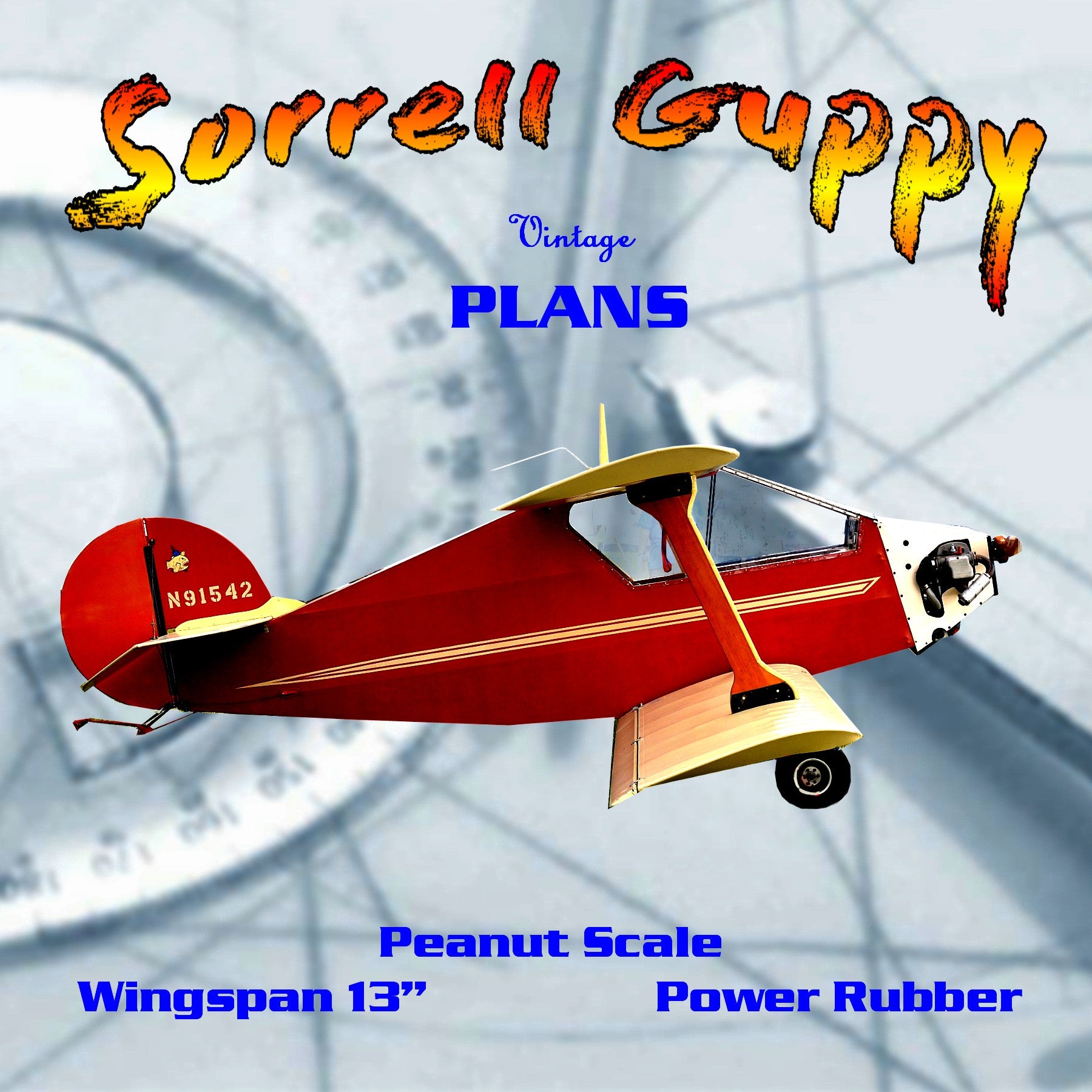 full size printed plans peanut scale "sorrell guppy" construction is ultra-simple and duplicates the original