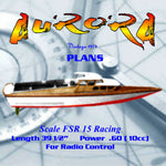 full size printed plan fast design for "aurora" fsr15 racing engine .60 motors for radio control