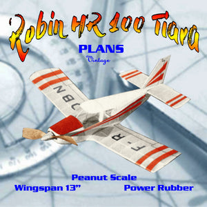 full size printed plans peanut scale "robin hr 100 tiara" has put in 40 second indoor flights