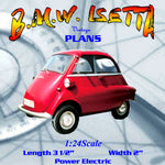 full size printed plan scale 1:24 build this cute free-running b.m.w. isetta