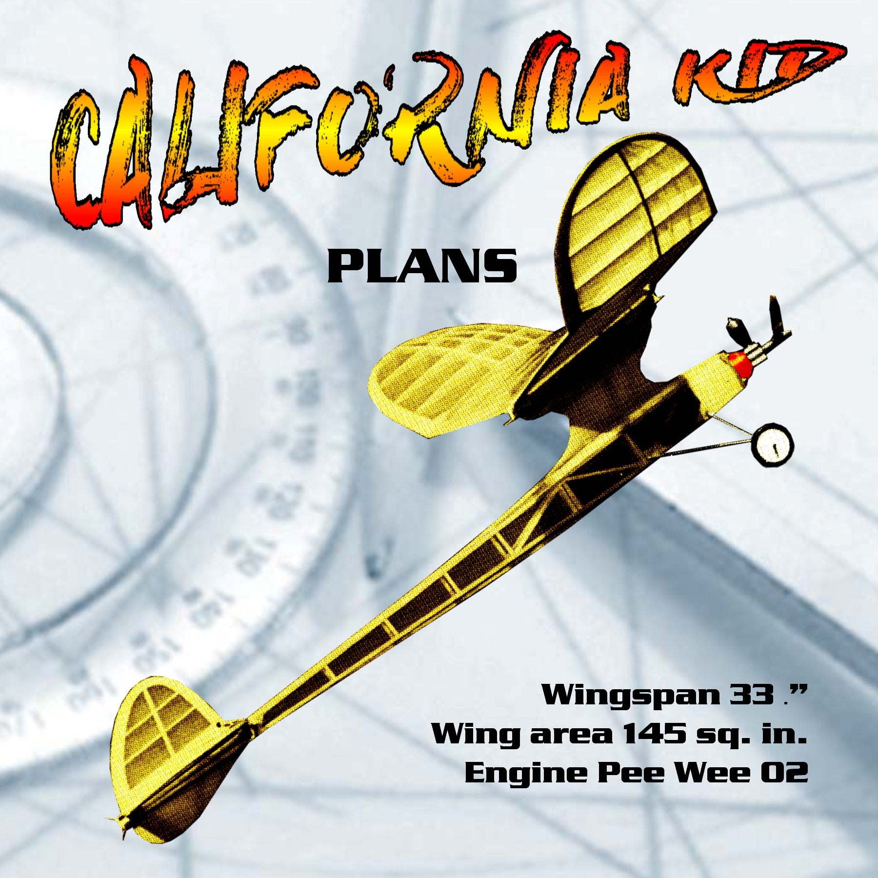 full size printed plan vintage 1980 free flight california kid zesty performance on its pee wee 02