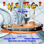full size printed plans scale 1/32 single screw  l 34" suitable for radio control