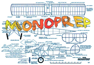 full size printed plan and building notes 1929  monoprep scale 1:16  w/s 24”  power rubber