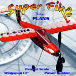 full size printed plans wingspan 13 3/4" super fike