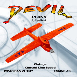 full size printed plans 1960 control line speed  devil most successful f.a.i.