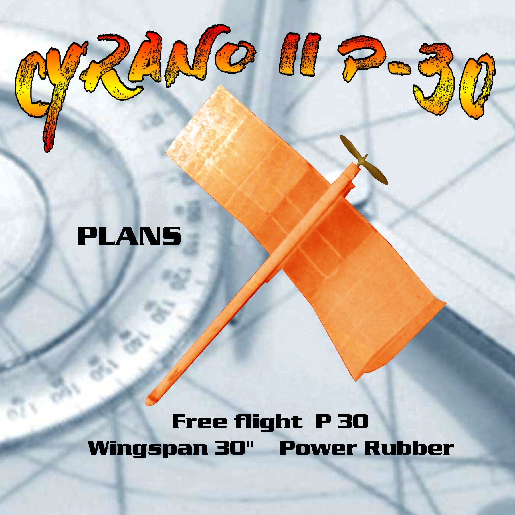printed plan flying wing cyrano ii p-30 power rubber victorious in open p-30