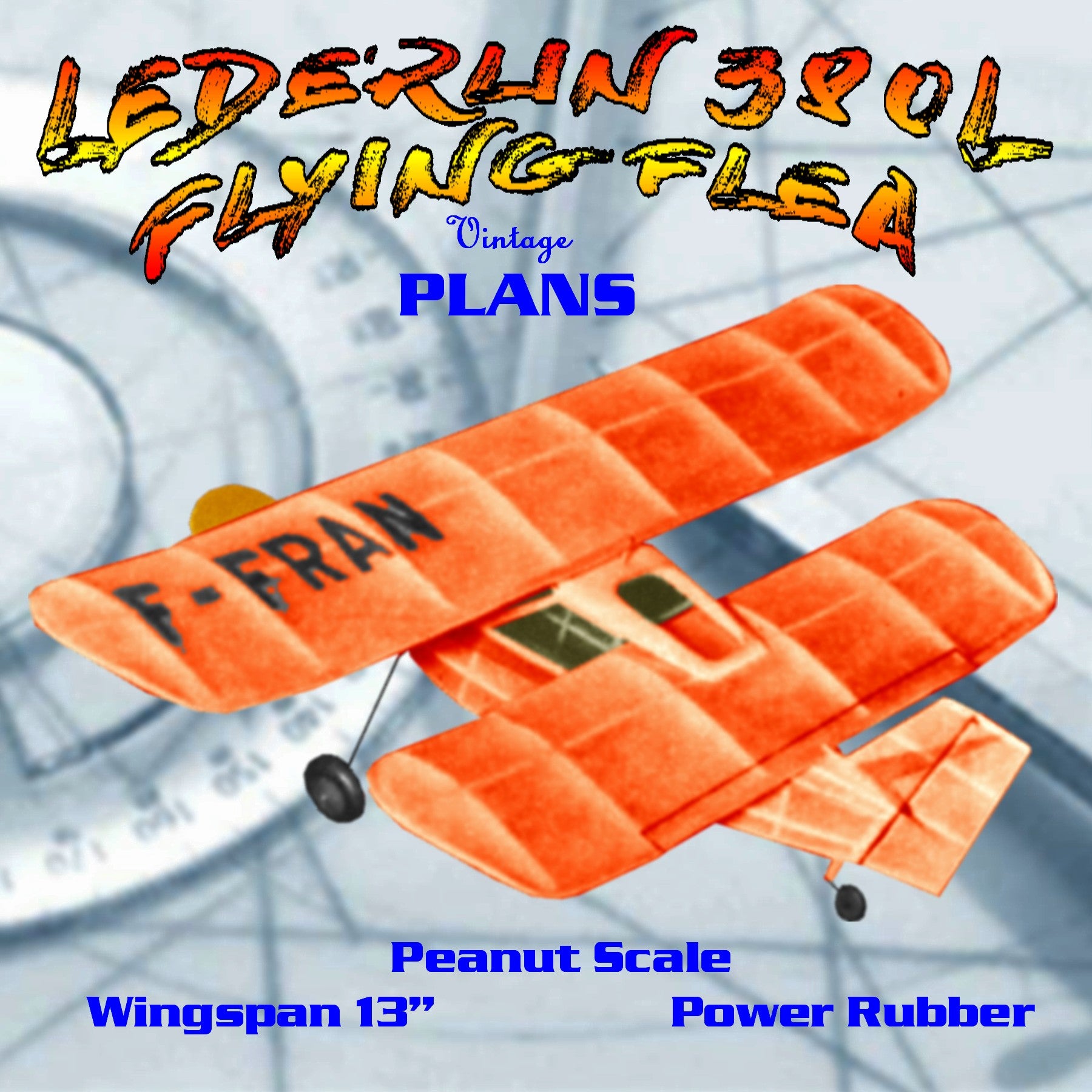 full size printed plans peanut scale "lederlin 380l flying flea" the "flea" is hard to beat
