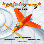 full size printed plan   control line speed  half a "minimum" wingspan 8”  engine .049