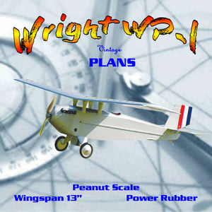 full size printed plans peanut scale "wright wp-l"  good, stable flyer, easy to build