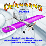 full size printed plans vintage 1964 control line stunter chihuahua straight forward construction