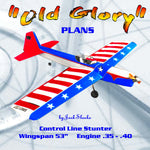 full size printed plans vintage 1971 control line stunter old glory  easy to build machine with excellent stunt potential.
