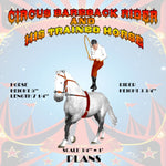 full size printed plan carving a  circus bareback rider and his trained horse
