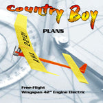 printed plan vintage 1982 electric free-flight country boy steady power, but ease of starting and handling