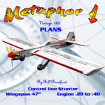 model airplane full size printed plan c/l nostalgic 30 stunt .29 -.40 metaphor 1