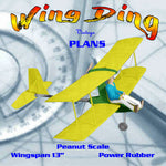 full size printed plans peanut scale "wing ding"  c02 powered, scale ultralight