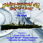 full size printed plan spanish-american war  torpedo boat suitable for radio control