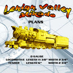 full size plans vintage 1947 model railroad o gauge lehigh valley mikado loco & tender