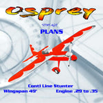 full size printed plan vintage 50s-60s control line stunter .29 to .35 osprey gorgeous stunt