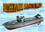 full size printed plans 1/32 semi-scale, 26 1/4 in long british power boat 70’ mgb
