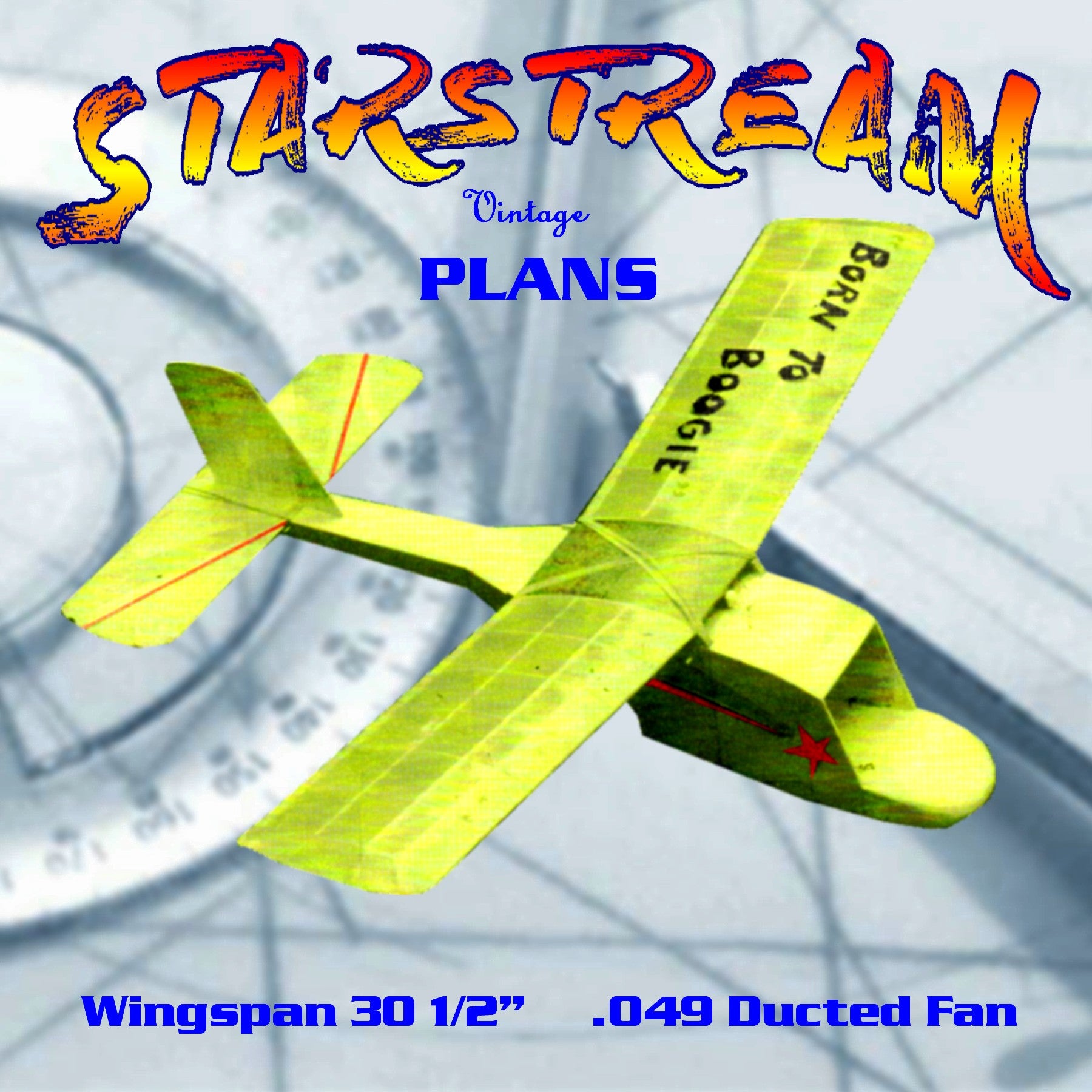 full size printed plan  beginners' ducted fan model engine .049 starstream
