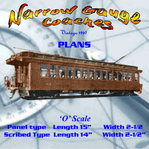 full size printed plan o gauge narrow gauge coaches  a 1947 plan