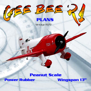 full size printed plans peanut scale gee bee r1  symbol of the "golden age"