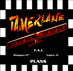 full size printed plan & building notes combat fai style **tamerlane** w/s 37”  engine .15