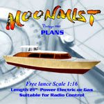 full size printed plan and build article to build a 21" cabin crusier for radio control