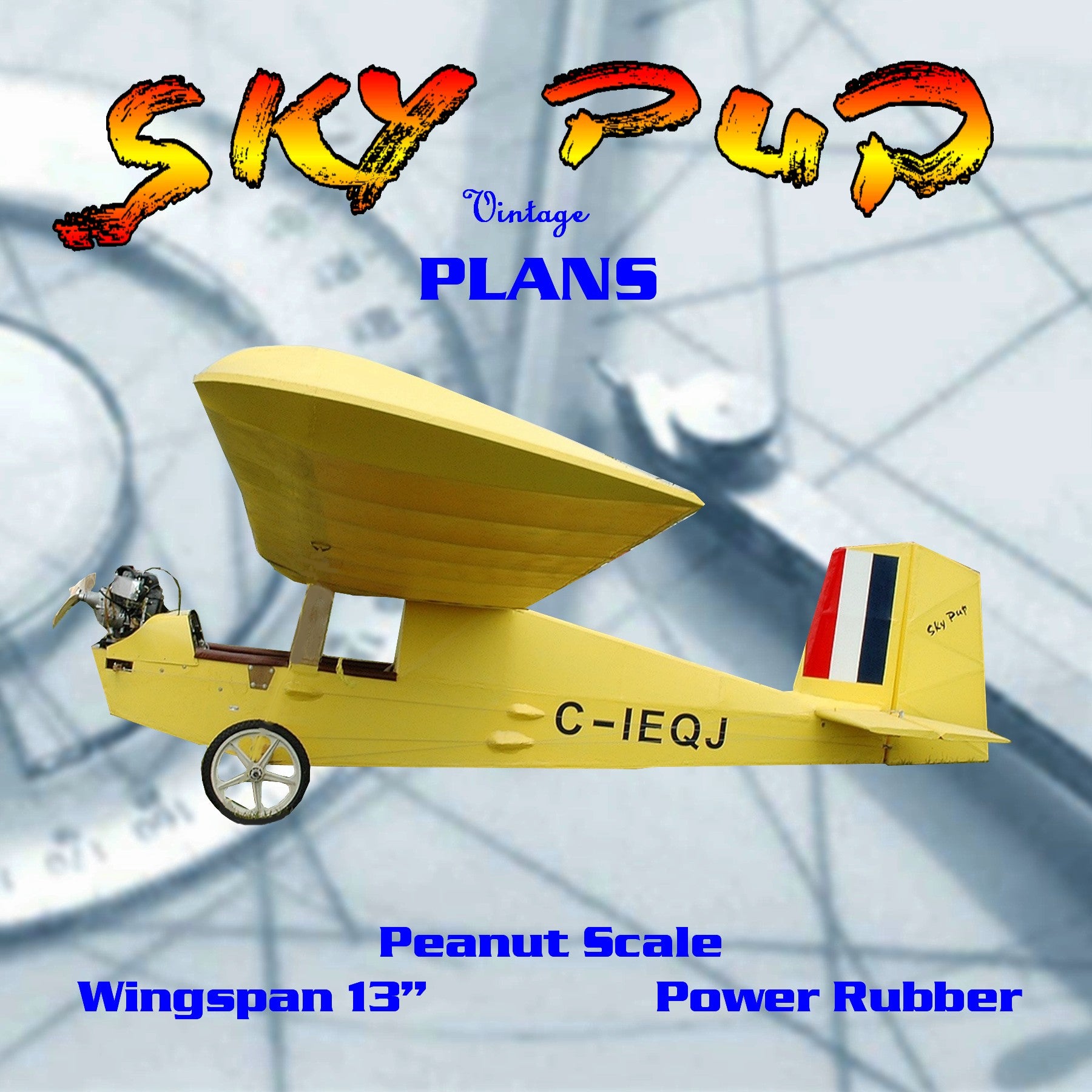 full size printed plans peanut scale "sky pup" . construction is simple, flying superb.