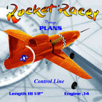 full size printed plan  "broomstick missile rocket racer control line