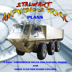 full size printed plan stalwart amphibious truck  24in.  electric power 3 function radio cont