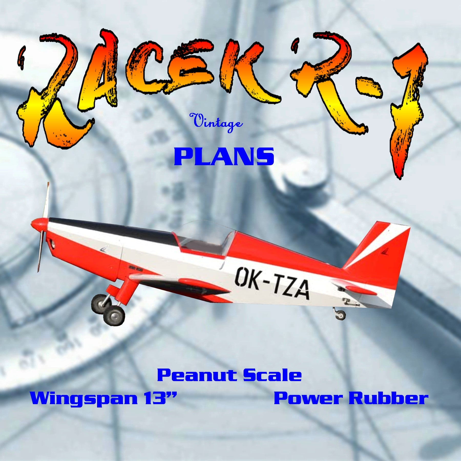 full size printed plans peanut scale " racek r-7" it is a great flyer; 70-second flights