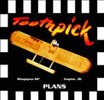 full size printed plan & building notes combat **toothpick** wingspan 42"  engine .36