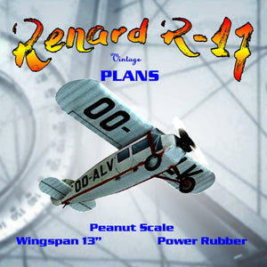 full size printed plans peanut scale "renard r-17" have fun flying your renard 17.