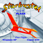 full size printed plan 1962 freeflight  wingspan 48”  engine .049 starbuster simplicity plus performance