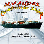 full size drawings  scale 1/192  length 41" m.v.andes  container ship length 41