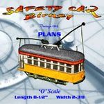 full size printed plan o gauge trolley safety car birney a 1940s plan