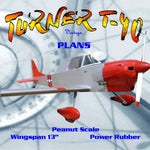 full size printed plans peanut scale "turner t-40" makes up into a very nice mode
