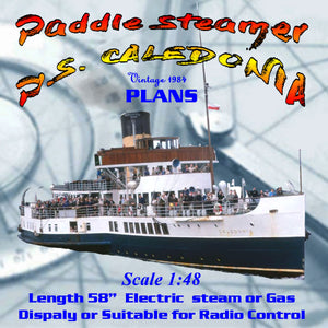 full size printed plan scale 1:48 p.s. caledonia static model or convert radio control & power