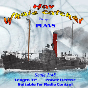 full size printed plan scale 1:48 whale catcher the “hav” suitable for r/c