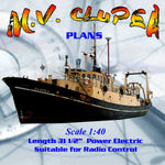 full size printed plans research vessel  scale 1:40 suitable for radio control