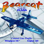 full size printed plan control line profile stunter bearcat wingspan 58”  engine .60