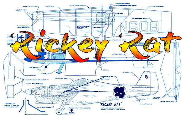 Full Size Printed Plan Profile Goodyear Racer Control line 