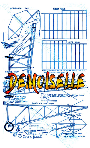 full size printed sub-peanut scale plans demoiselle  it fly’s quite nicely and looks cute